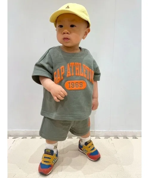 Детские шорты из французского трикотажа с принтом Relaxed Fit Pull-On GAP, Green — фото 3