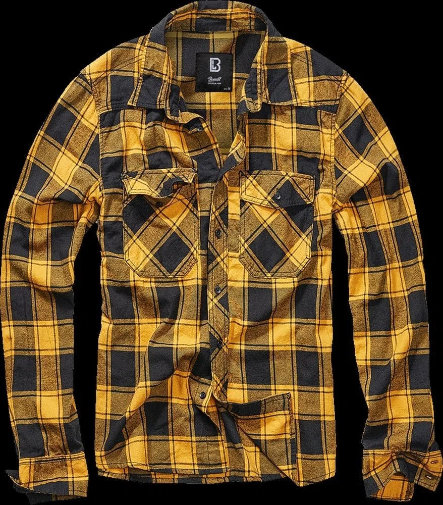 Мужская рубашка в клетку с длинным рукавом Brandit, Yellow