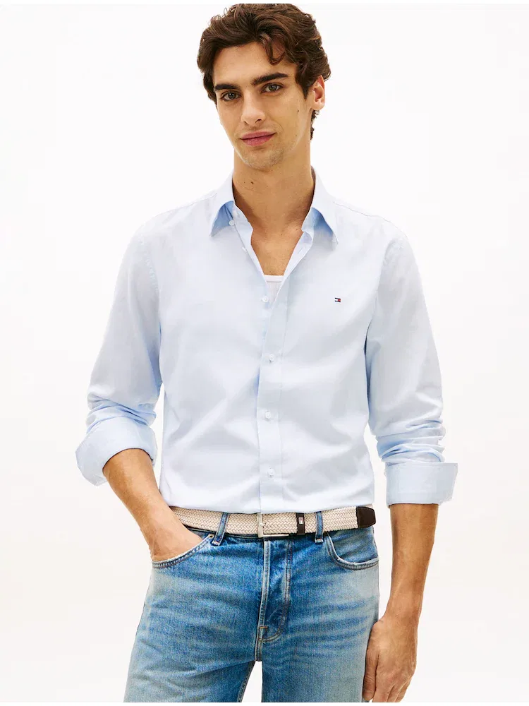 Рубашка оксфорд с вышивкой, Regular Fit TOMMY HILFIGER, Blue
