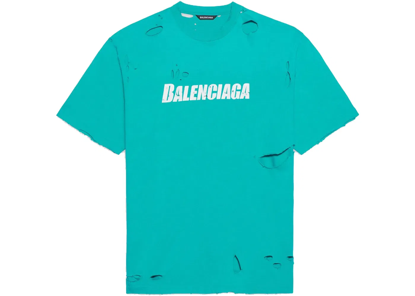 Мужская футболка с принтом Caps Destroyed Flatground Balenciaga, Navy/White