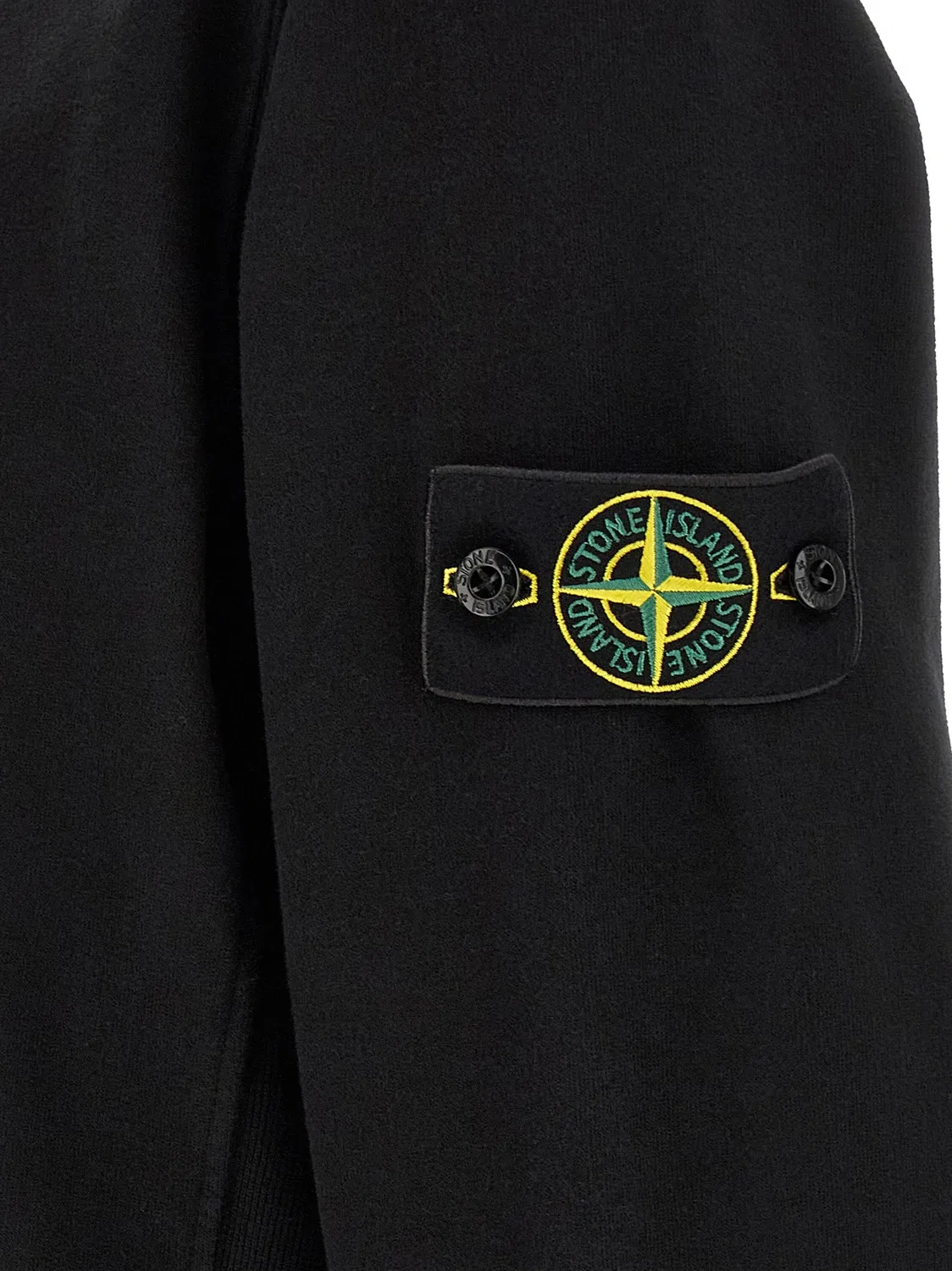 Свитшот с нашивкой Stone Island, черный — фото 4