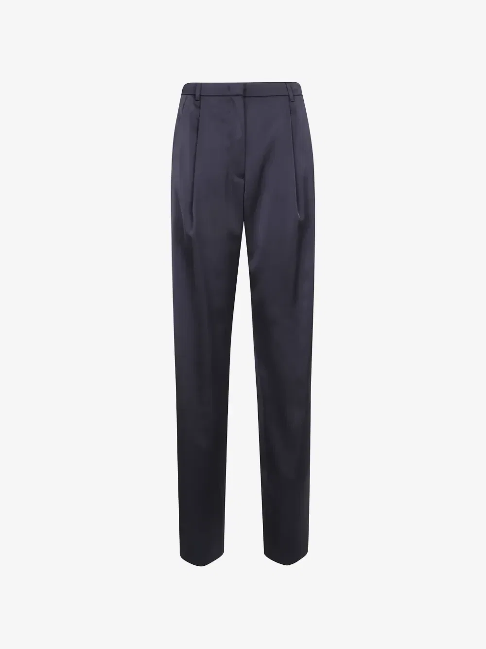 Брюки плиссе с сатиновой отделкой EMPORIO ARMANI, черный