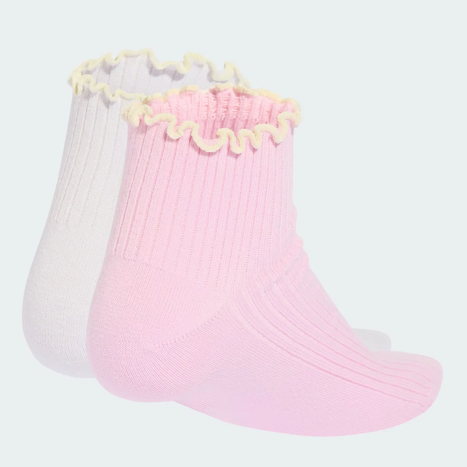 Носки Adidas Originals Ruffle Quarter цвета орхидеи, белые — фото 2
