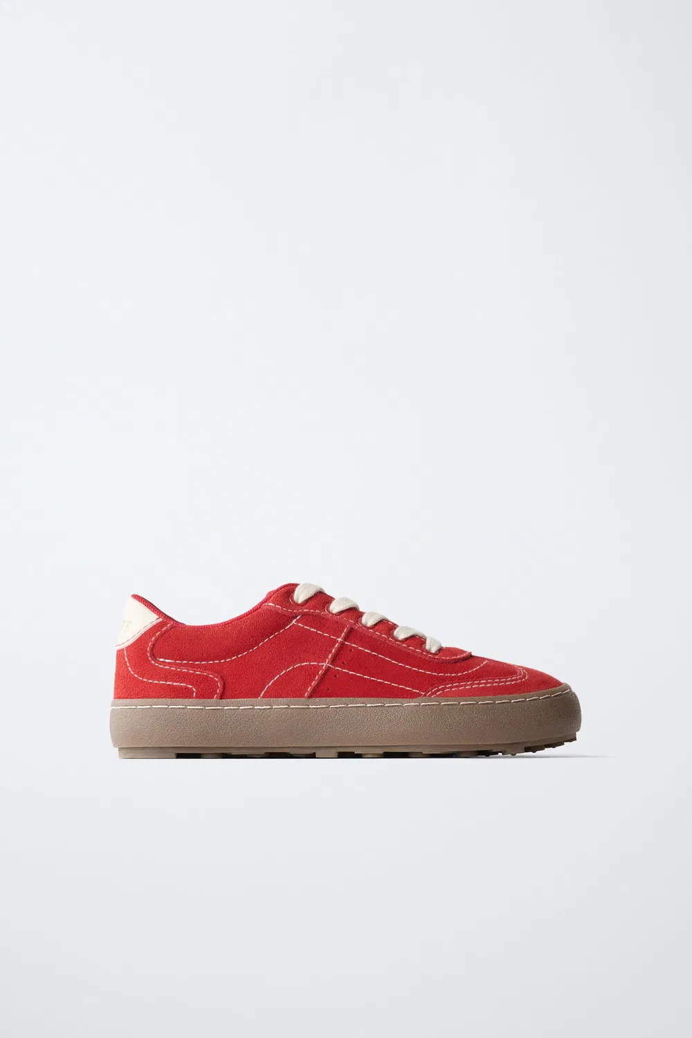 Контрастные кожаные кеды ZARA, Red