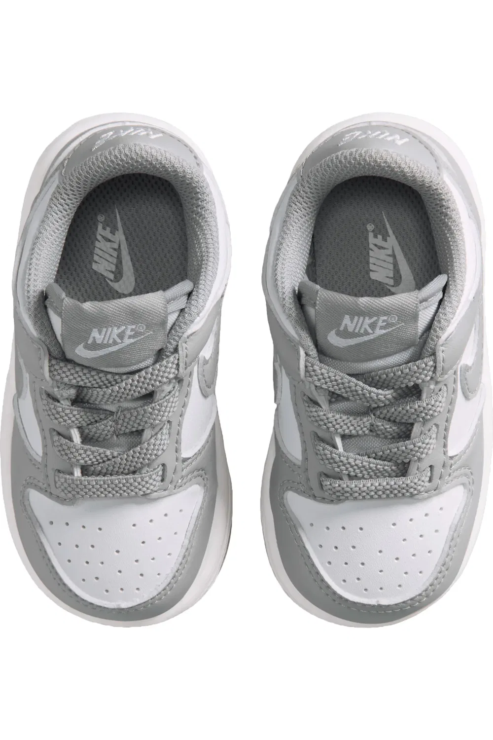 Детские кроссовки баскетбольные Dunk Low Nike, белый/белый/светло-серый — фото 4