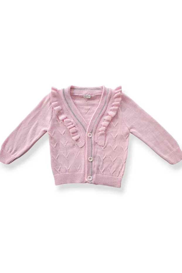 Детский кардиган для девочек вязаный Becol Baby, Pink — фото 3