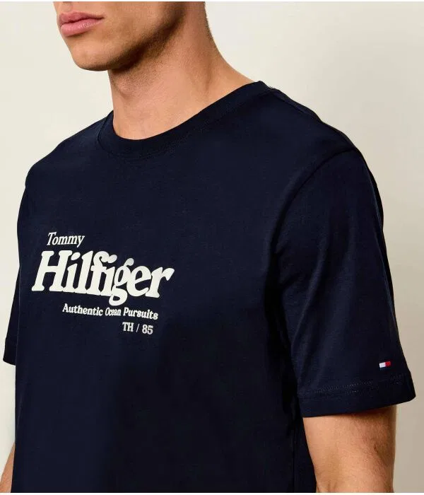 Мужская футболка хлопковая Tommy Hilfiger, Blu Marino — фото 4