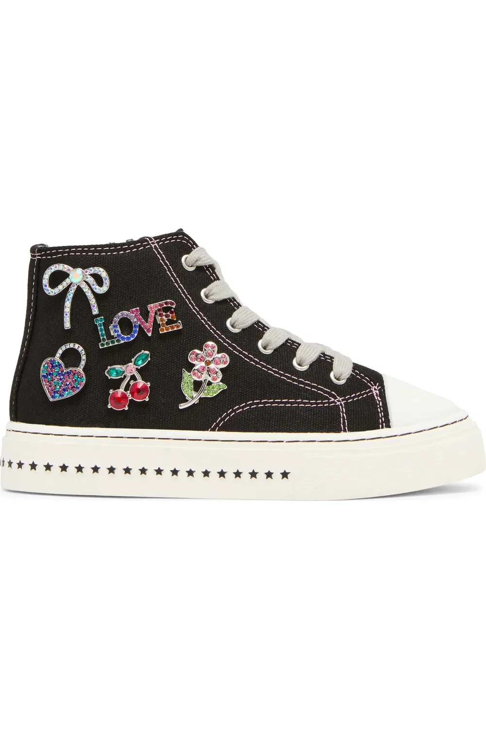 Детские кеды высокие с кристаллами Jjoycee Steve Madden, черный — фото 2