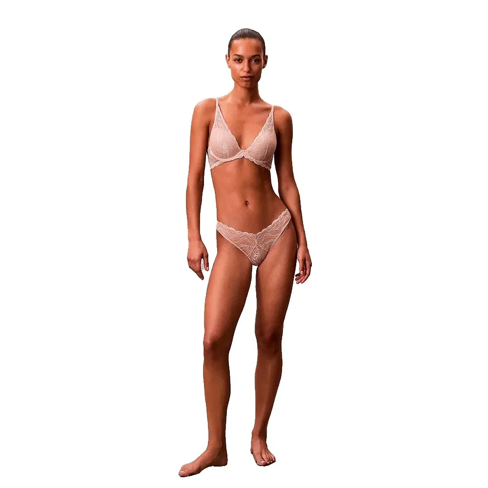 Женский бюстгальтер с V-образным вырезом Sensual Stretch Lace Calvin klein, Pink — фото 4