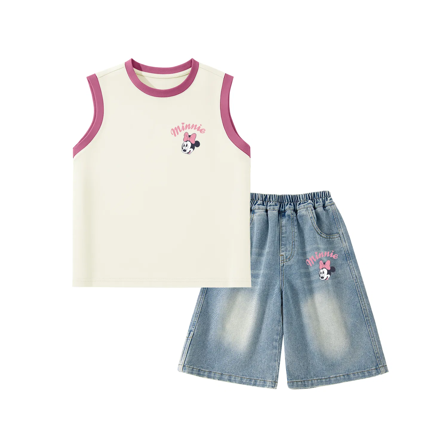 Детский спортивный костюм с круглым вырезом и стрейч, Disney, Rose Red + Denim Blue