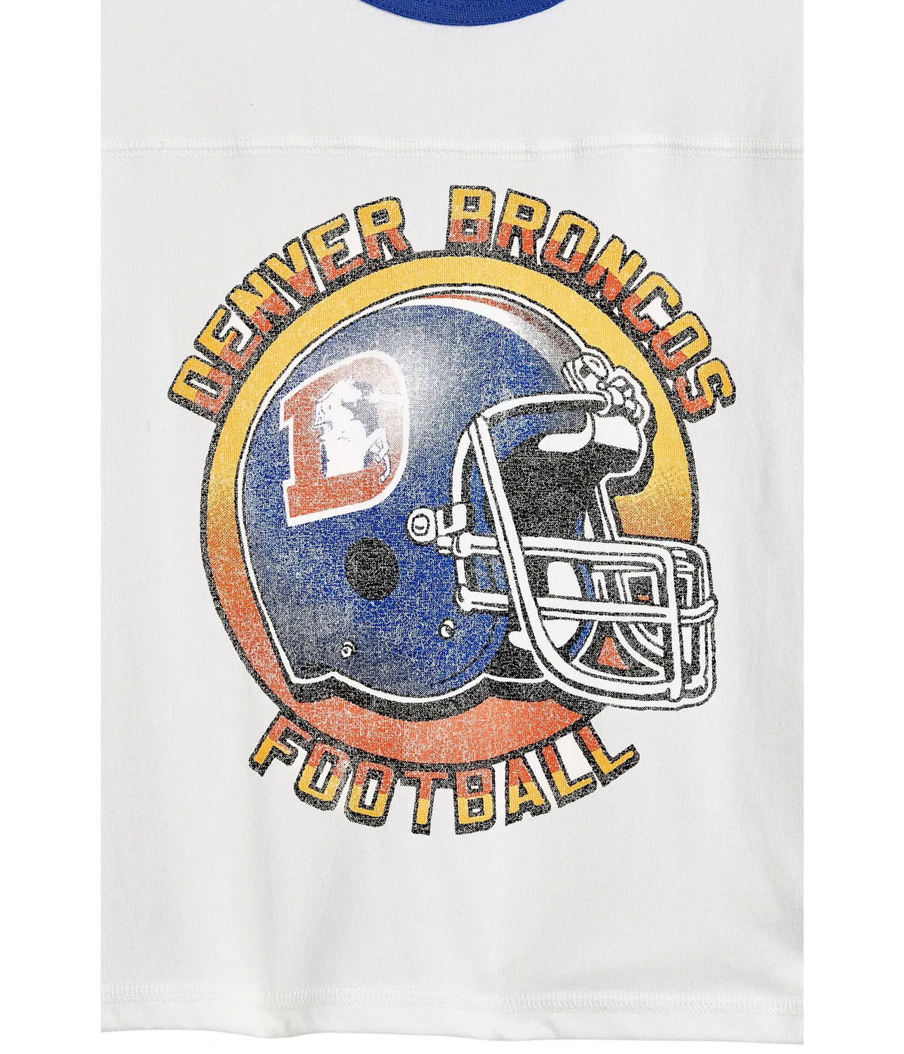 Футболка с полосатой кокеткой и кольцевым рисунком NFL Denver Broncos (для маленьких и больших детей) Junk Food Clothing Kids, Vintage White — фото 3
