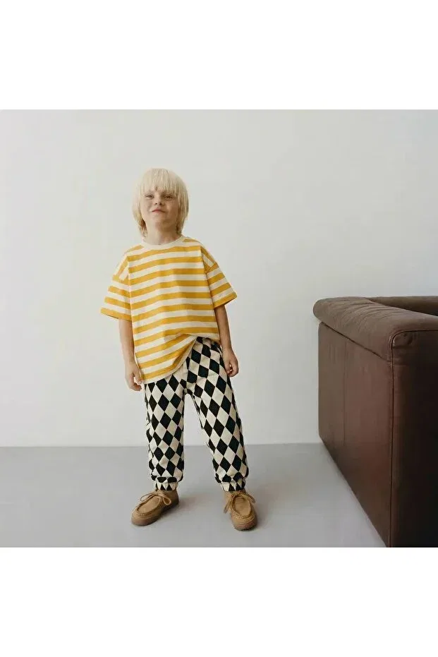 Детская футболка для мальчиков с полоской La'Ciel paris unisex orange striped tshirt Laciel Prs, Orange