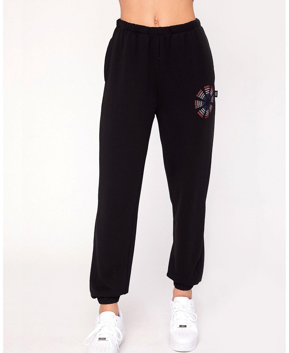 

Спортивные брюки женские Rebody Active karma graphic из вискозы, черный
