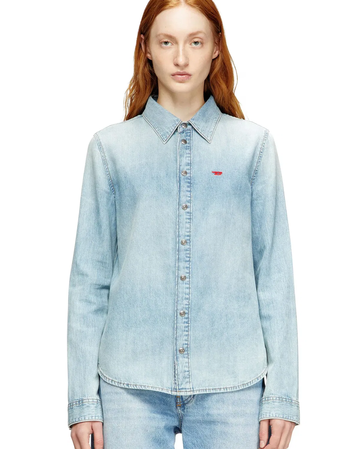 Женская рубашка из денима с длинным рукавом Diesel, Azul Claro
