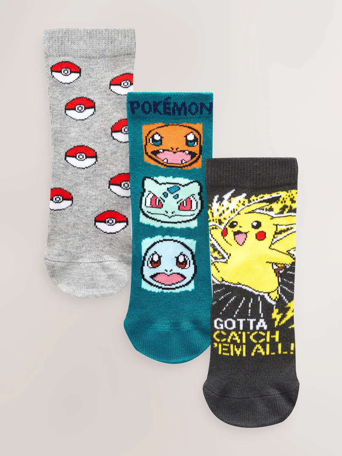 Носки Pokémon Multi Gaming, набор 3 пары Next, мультиколор