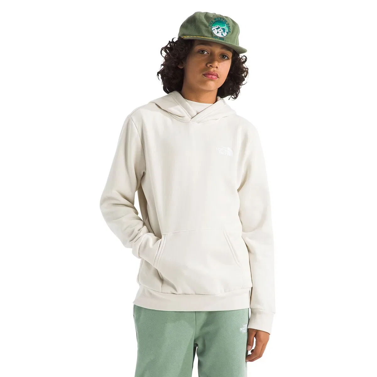 Детское худи с принтом Evolution Box NSE Pullover Graphic Hoodie The North Face, White Dune — фото 2