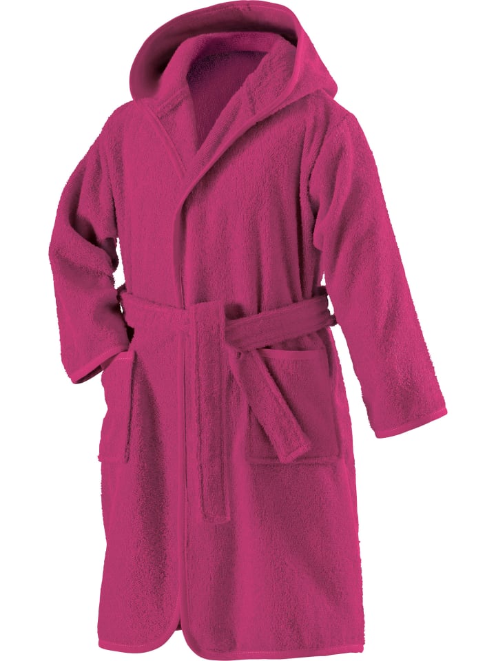 

Erwin Müller Детский банный халат из махровой ткани с капюшоном, ягодного цвета