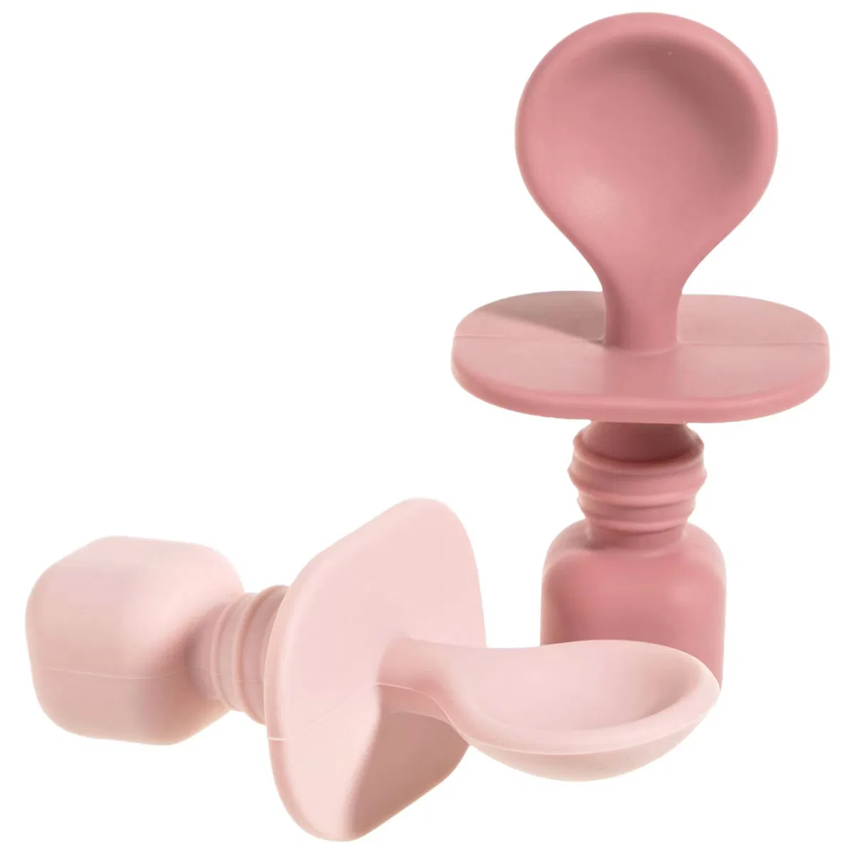 Ложки детские силиконовые для первого прикорма 5 см набор 2 шт, Pastel Pink
