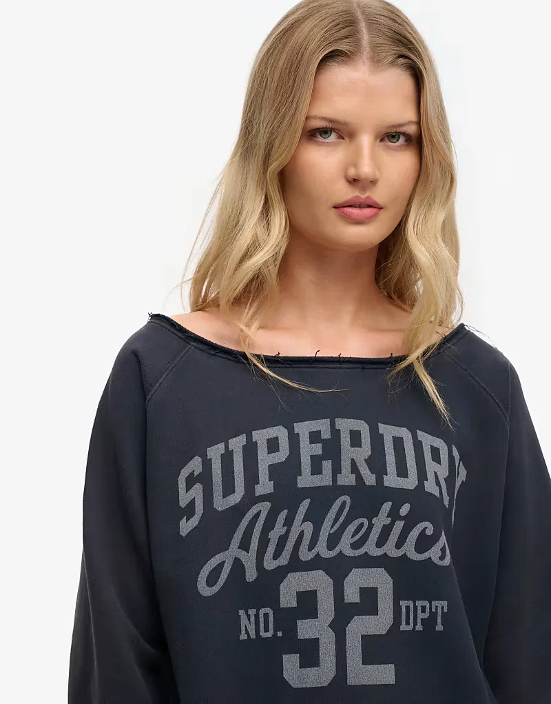 Толстовка Superdry Athletic Essentials Bardot Crew в цвете Eclipse Navy — фото 3