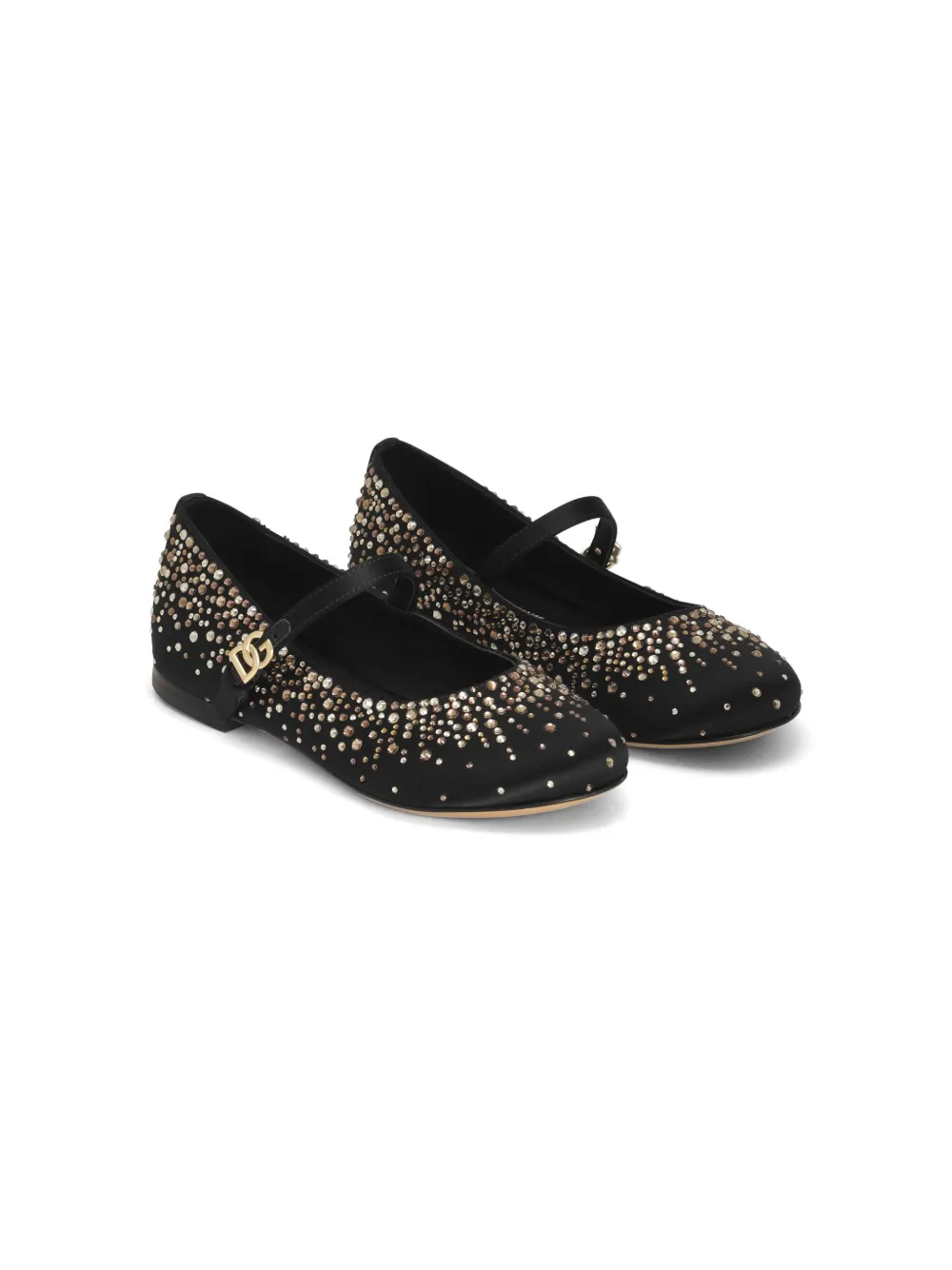 

Балетки с кристаллами Dolce & Gabbana Kids, черный
