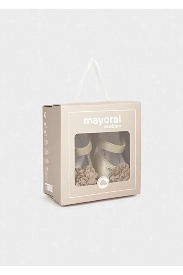Детские пинетки для девочек с цветочным принтом Mayoral, Beige — фото 4