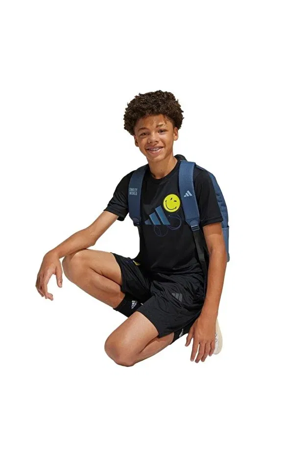 Детские шорты для девочек с принтом X smileyworld Adidas, Black — фото 2