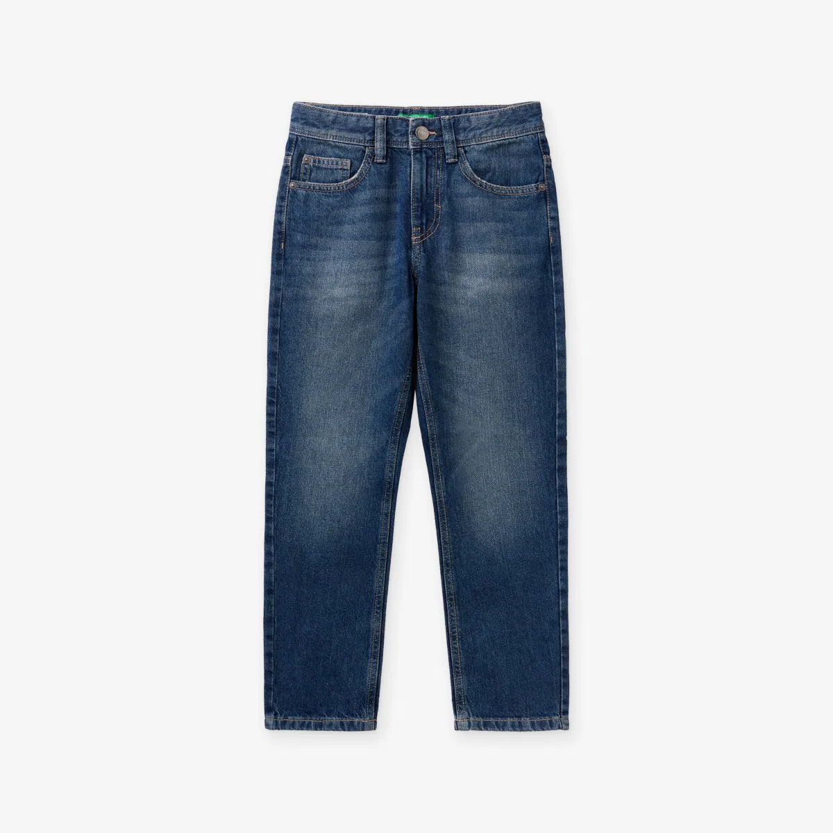 Обычные джинсы прямого кроя, 7-12 лет Benetton, синий