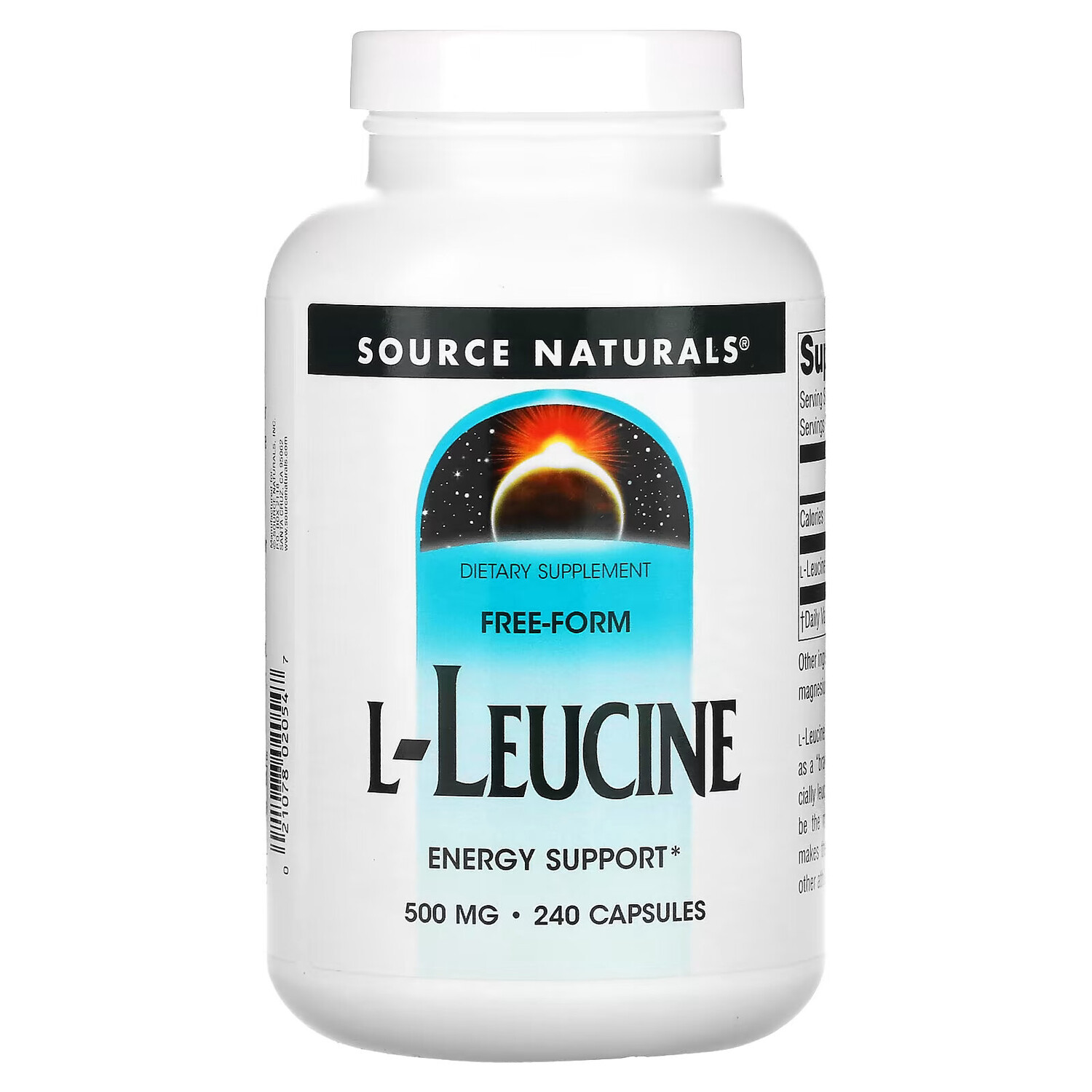 

Source Naturals, L-лейцин, 500 мг, 240 капсул
