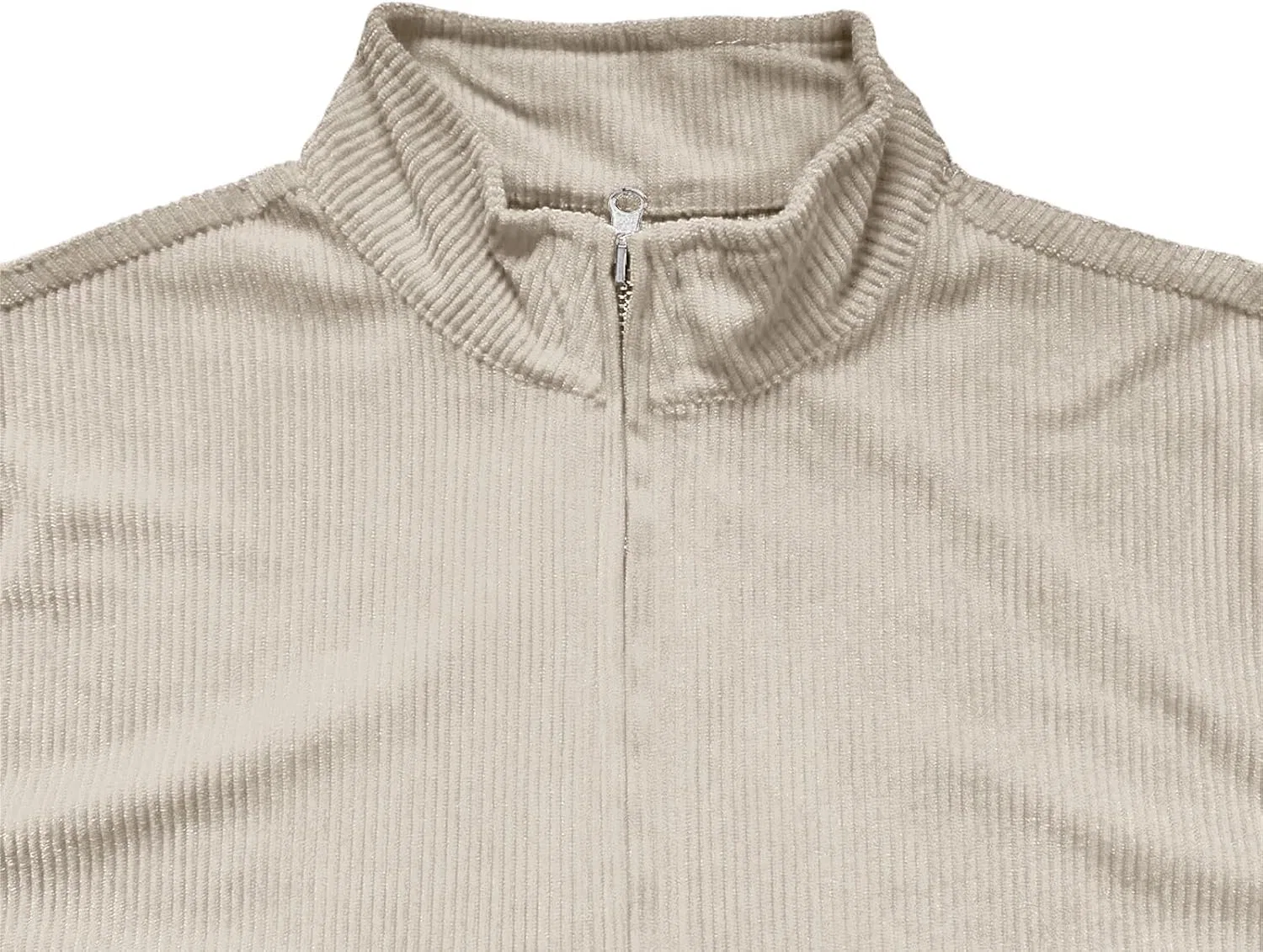 Мужская рубашка оверсайз с воротником и четверть-застежкой Corduroy, Khaki — фото 3