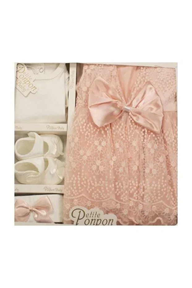 Детское платье-комплект для девочек хлопковое Pompon girl dress set Peite Ponpon Baby, Mixed