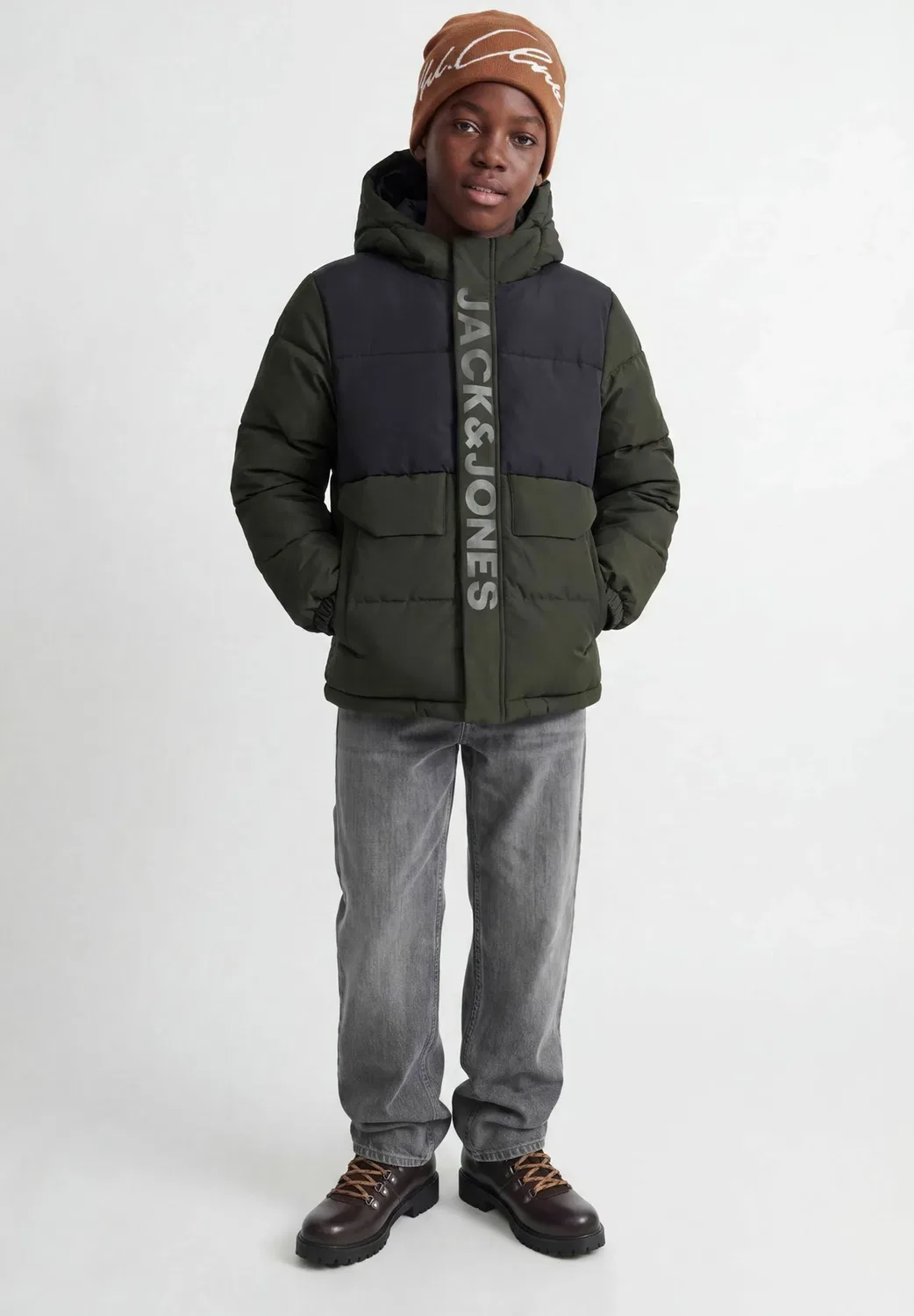 Пуховая куртка Jcospeed SN JNR - зимняя куртка Jack & Jones Junior, Rosin — фото 4