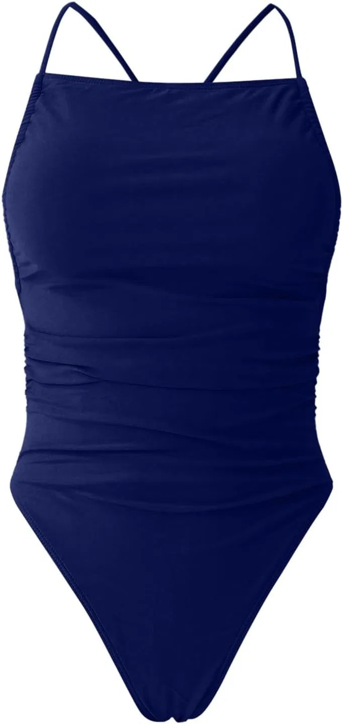 Женский цельный купальник с эффектом утяжки Generic, Navy — фото 3