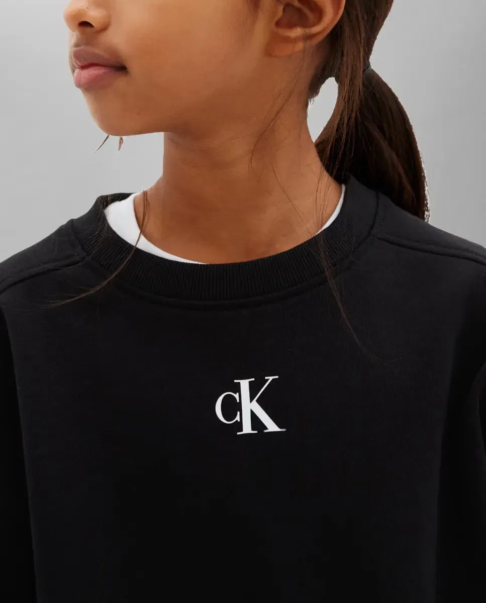 Детская толстовка для девочек хлопковая Calvin Klein, Negro — фото 3