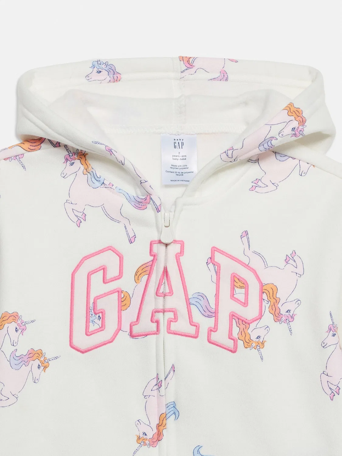 Толстовка на молнии Gap белого цвета — фото 3