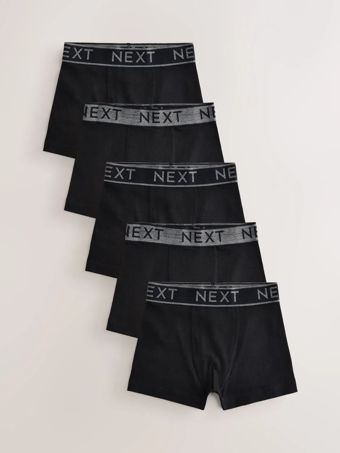 Трусы 5 шт., из хлопка с LYCRA Next, черные с серым поясом
