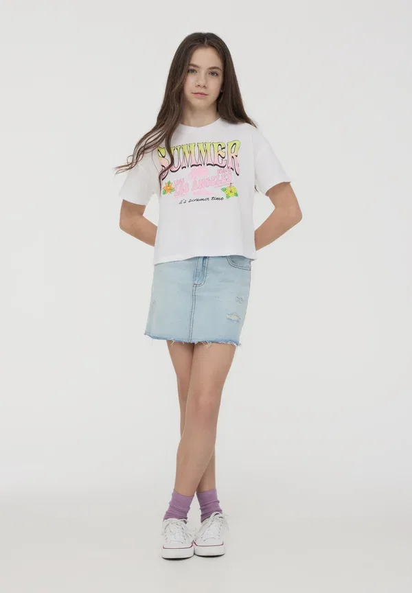 Юбка джинсовая A-line skirt Terranova, Blu Denim Chiaro, светло-голубой