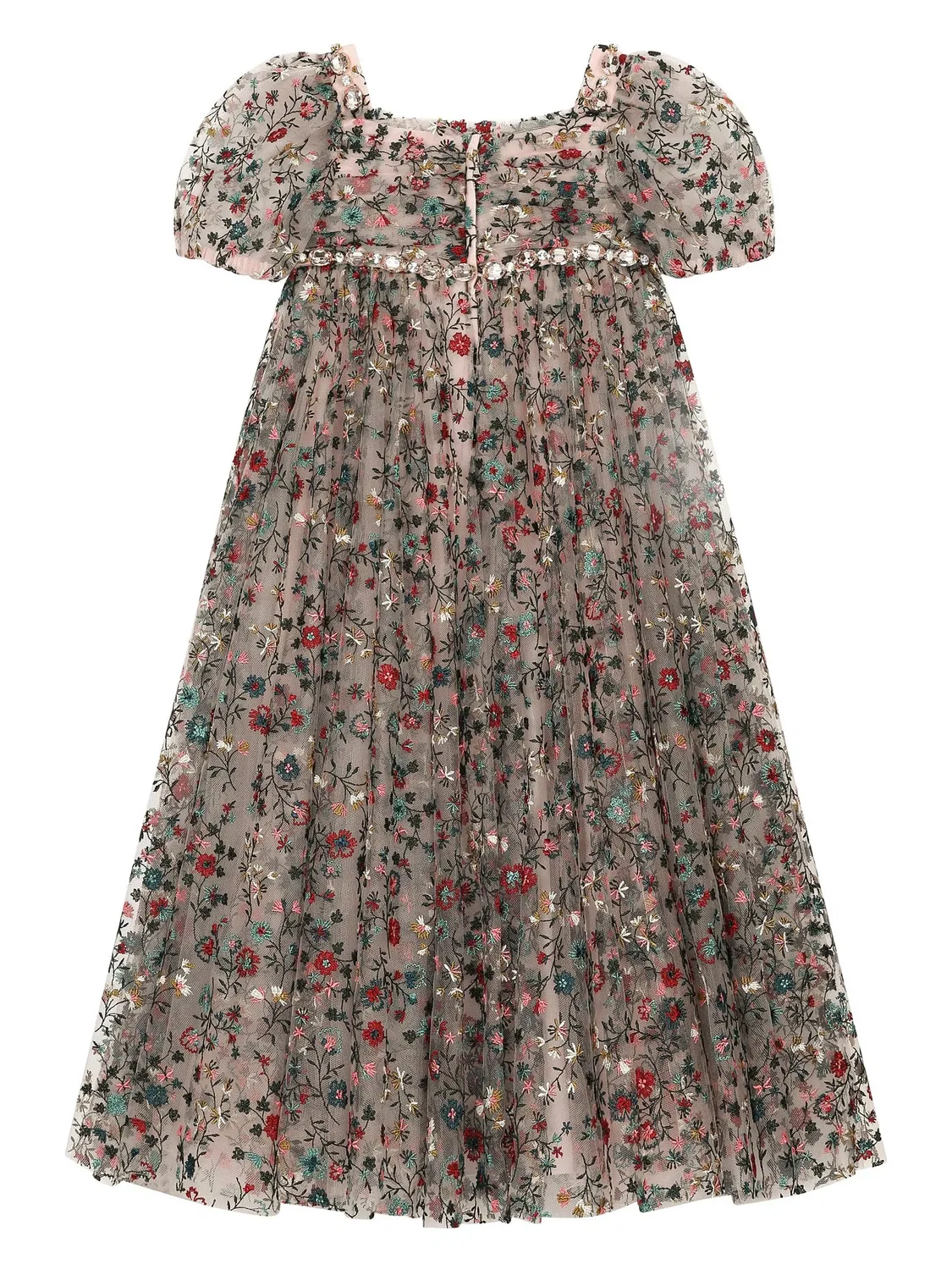Платье из тюля с цветочной вышивкой Dolce & Gabbana Kids, красный — фото 2