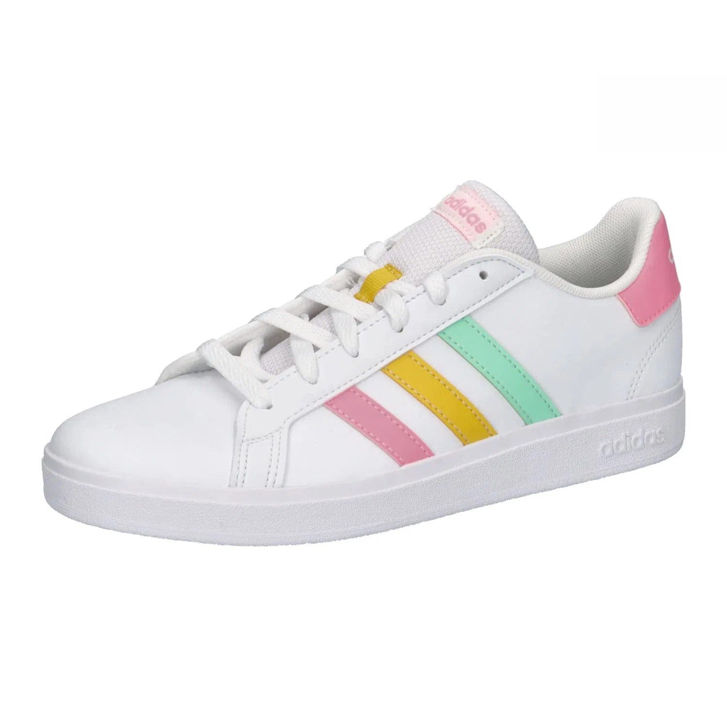 Детские кроссовки для мальчиков с закрытым носком Grand Court Lifestyle Adidas, Cloud White Pulse Mint Beam Pink