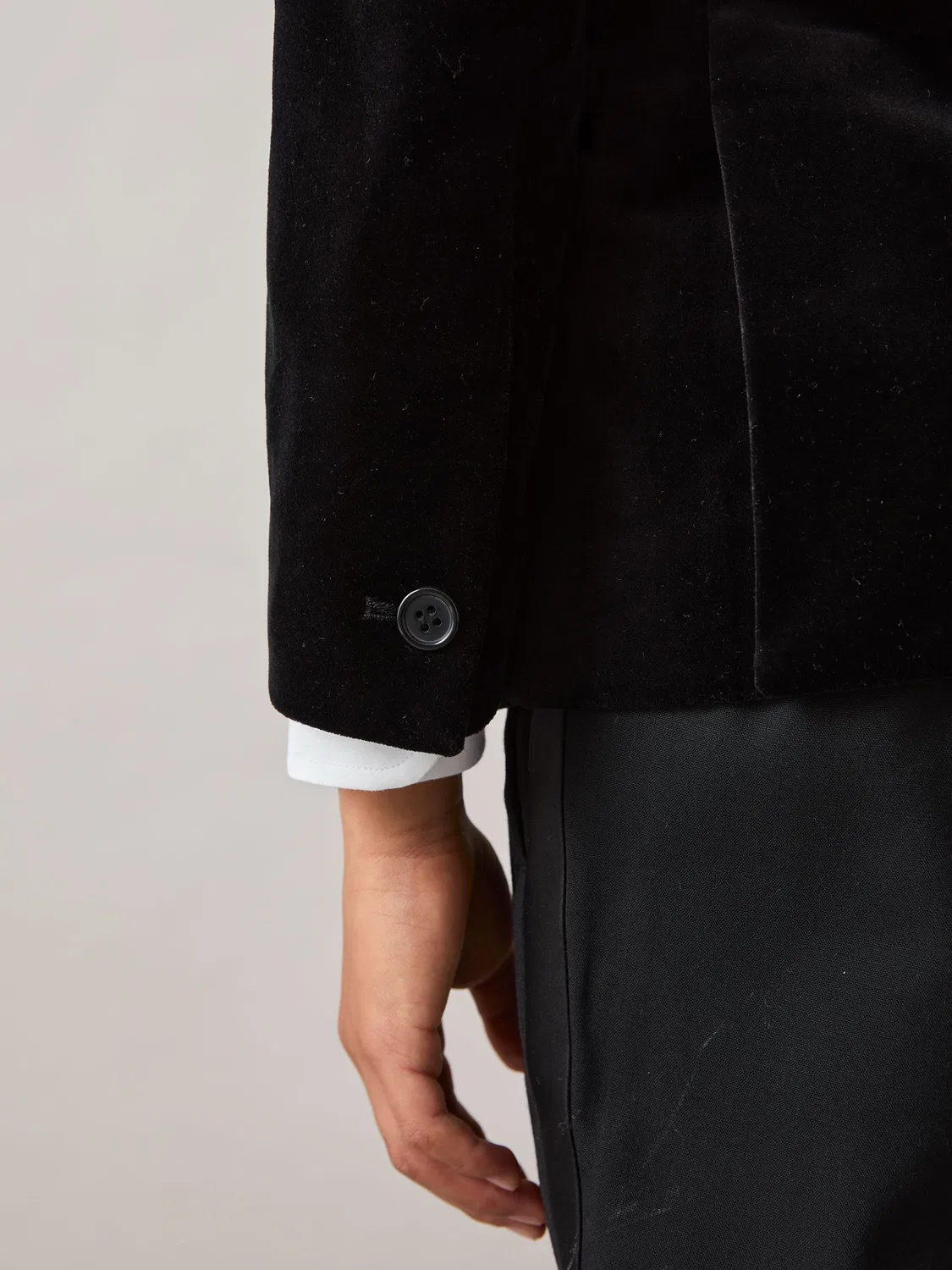 Пиджак однобортный из вельвета Black Ace Reiss, черный — фото 4