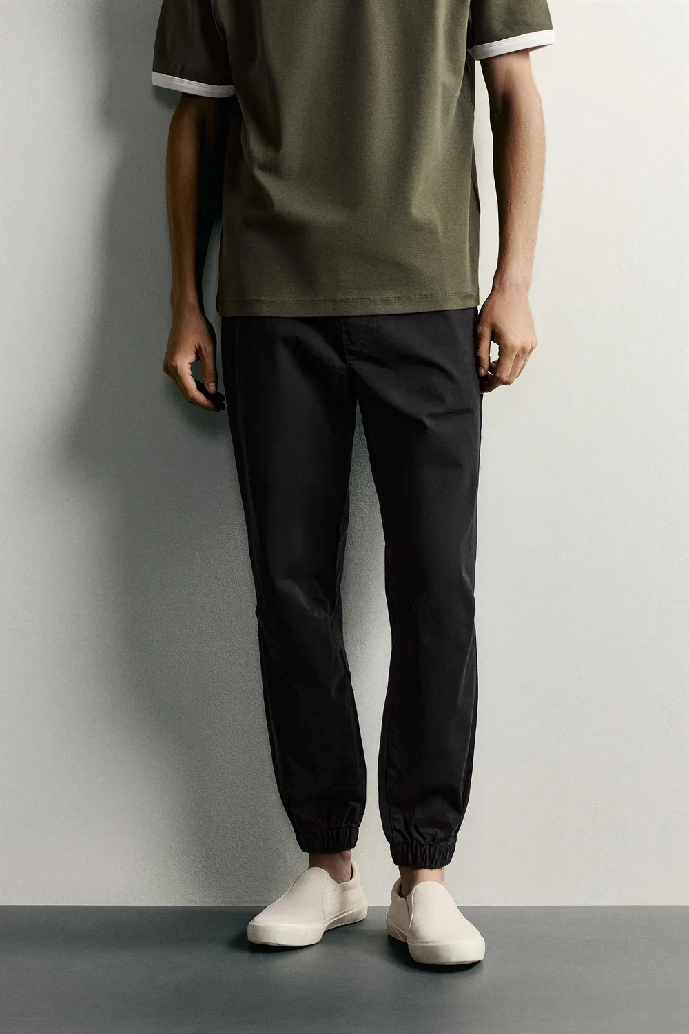 Узкие спортивные брюки с завышенной талией ZARA, Black — фото 2