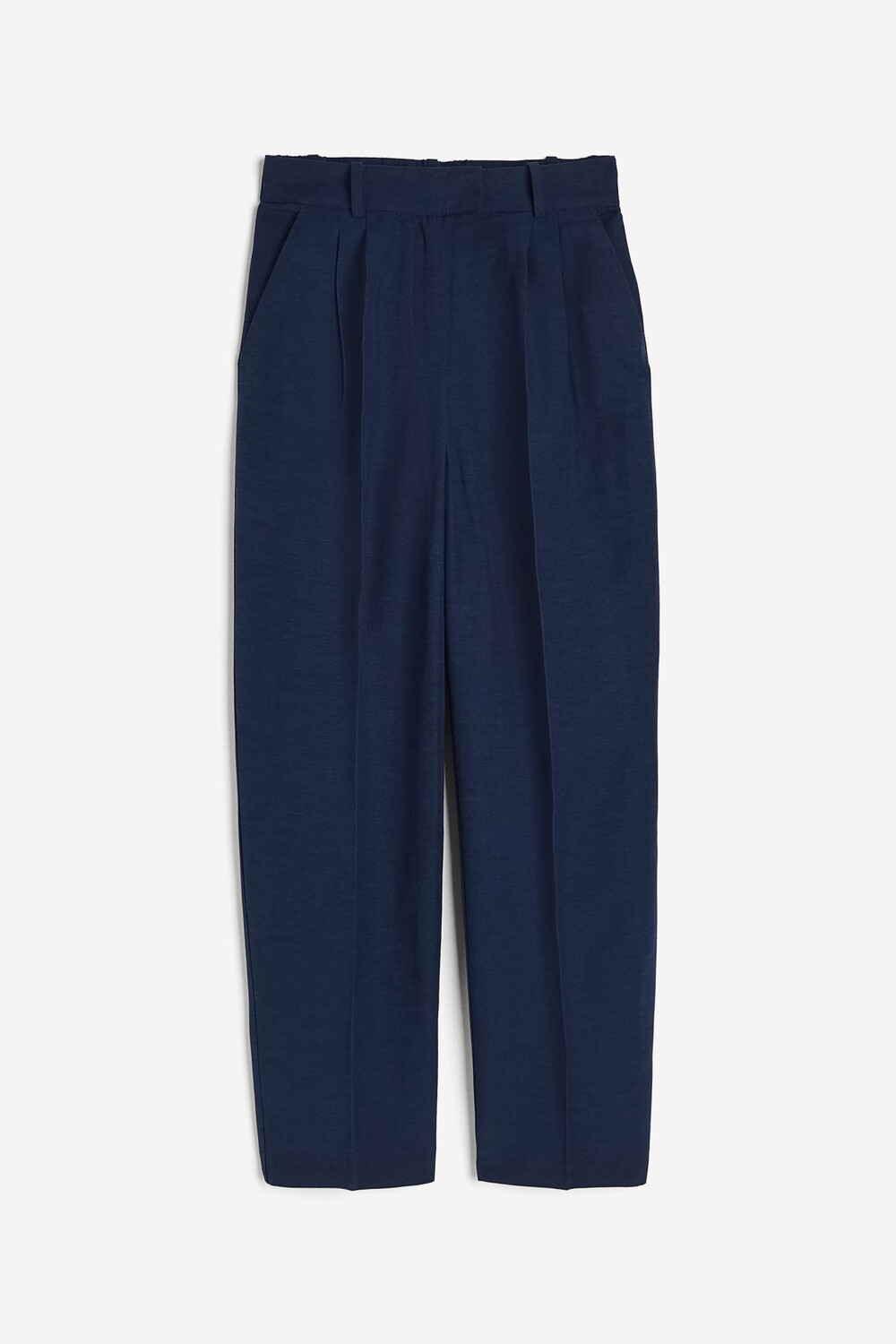 

Брюки H&M Tapered Linen-blend, темно-синий