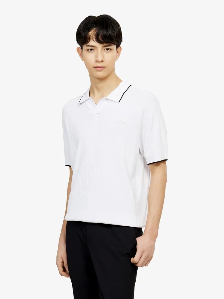 Свитер с открытым воротом LACOSTE, White