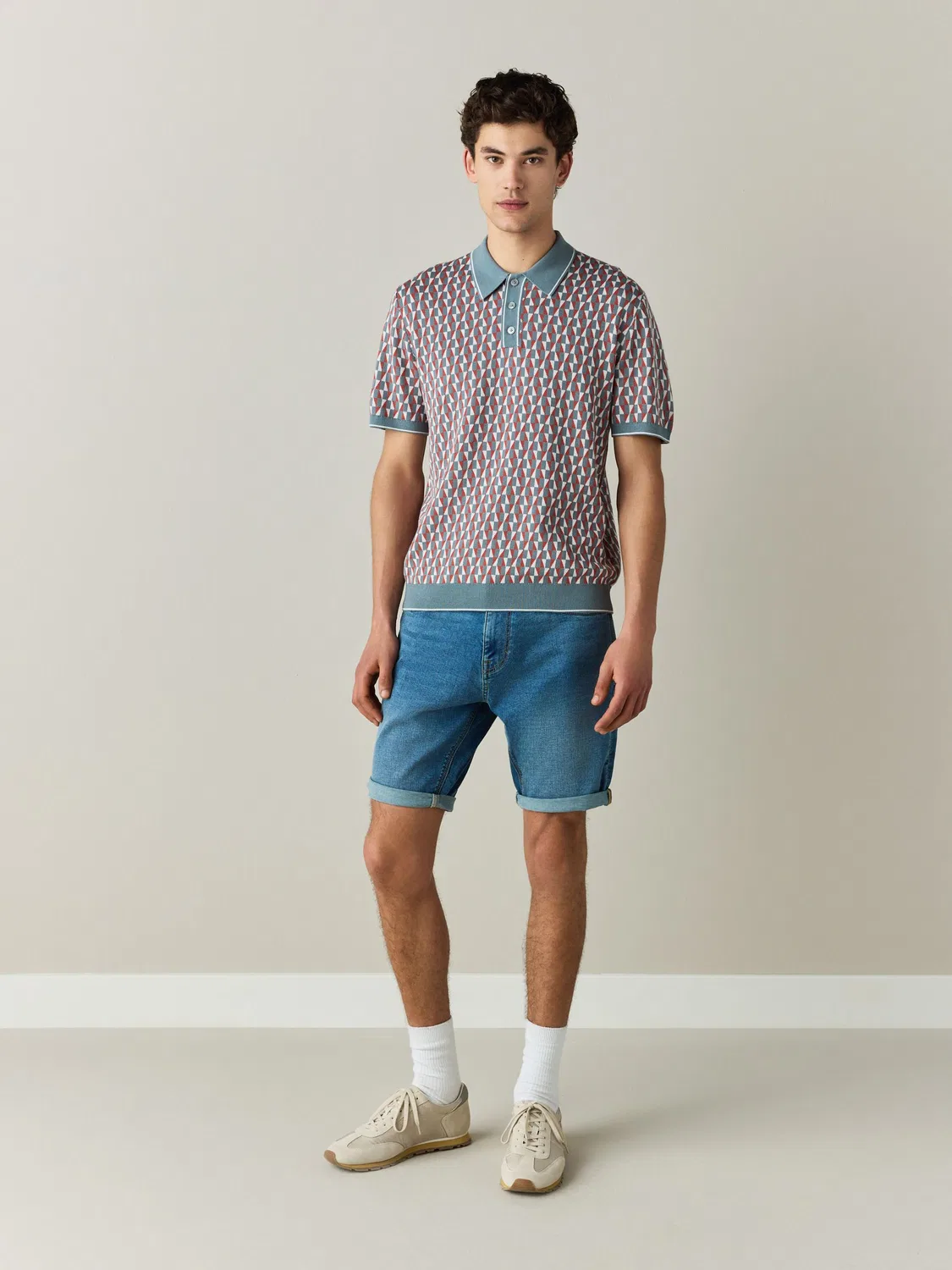 Шорты джинсовые Slim Fit Motion Flex Next, средний синий — фото 3
