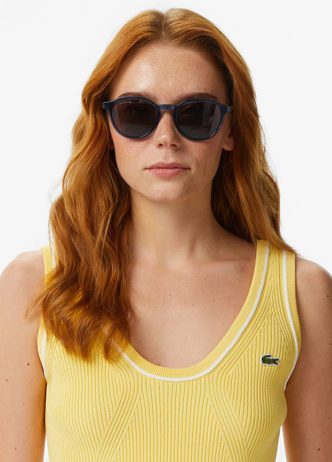Блуза женская Lacoste Slim Fit, желтая — фото 4