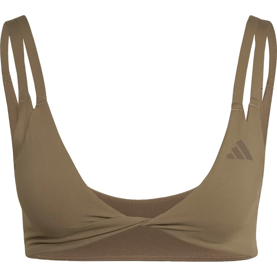 Спортивный бюстгальтер с регулируемыми бретелями Optime Workout Twist Reversible Light Support Bra adidas, Хаки — фото 3