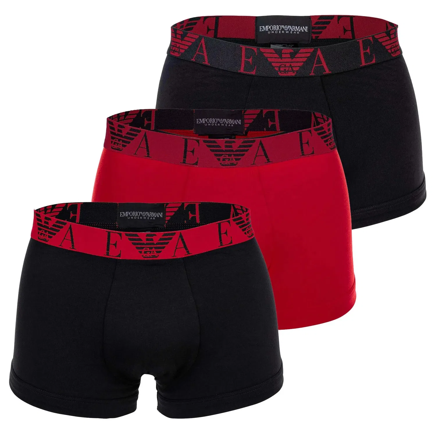 Мужские боксеры из 3 штук Emporio Armani, Black/Red/Black