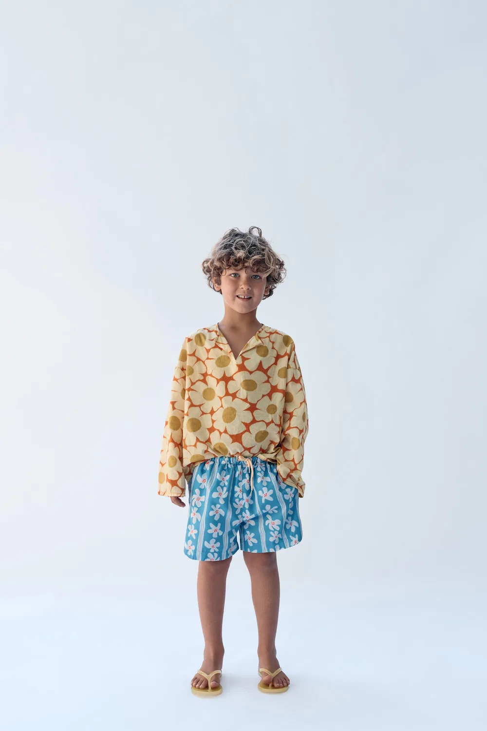 Плавки Bermuda с цветочным принтом, размер 2-14 лет / Лимитированная серия ZARA, Light Blue — фото 4