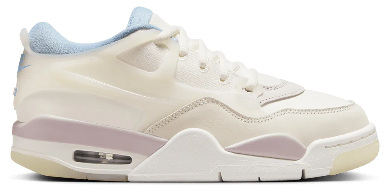 Детские кроссовки для девочек с амортизацией Max Air AJ 4 Remastered Jordan, Sail/Purple/Light Armory Blue