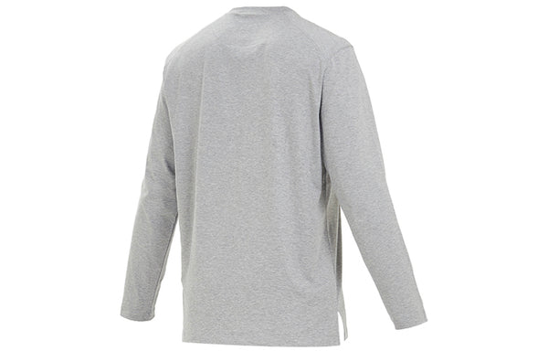 Футболка men's y-3 logo pattern micro mark casual long sleeves round neck gray t-shirt Adidas, серый — фото 2