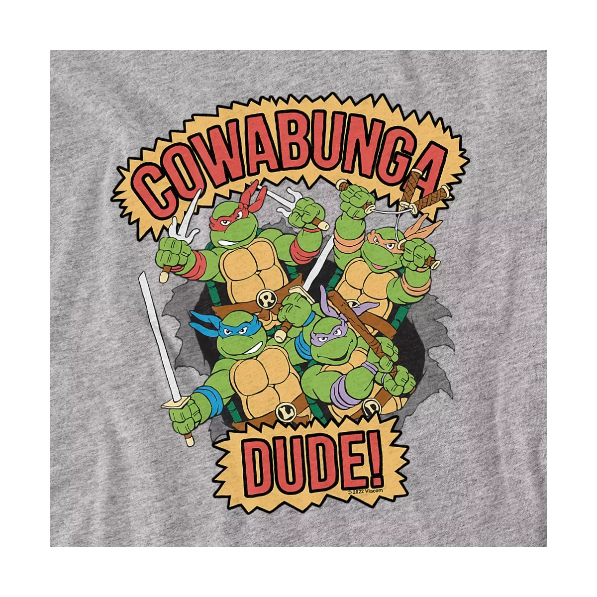 Детское боди с коротким рукавом Teenage Mutant Ninja Turtles, Athletic Heather — фото 2
